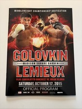 Gennady Golovkin-David Lemieux 2015 Official Fight Program with 4 Perf. Card Set