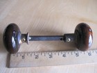 Antique Brown /Tiger Swirl Door Knob Set W/Adjustable Shaft, New Brass Fasteners — photo 1