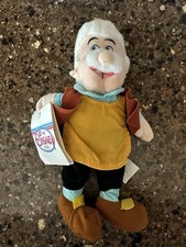 The Disney Store Pinocchio Geppetto 8" Mini Bean Bag Plush with Tags 