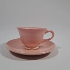 VTG LuRay Lu-Ray Pastels Taylor Smith Taylor Sharon Pink Cup Saucer Set 839 MCM