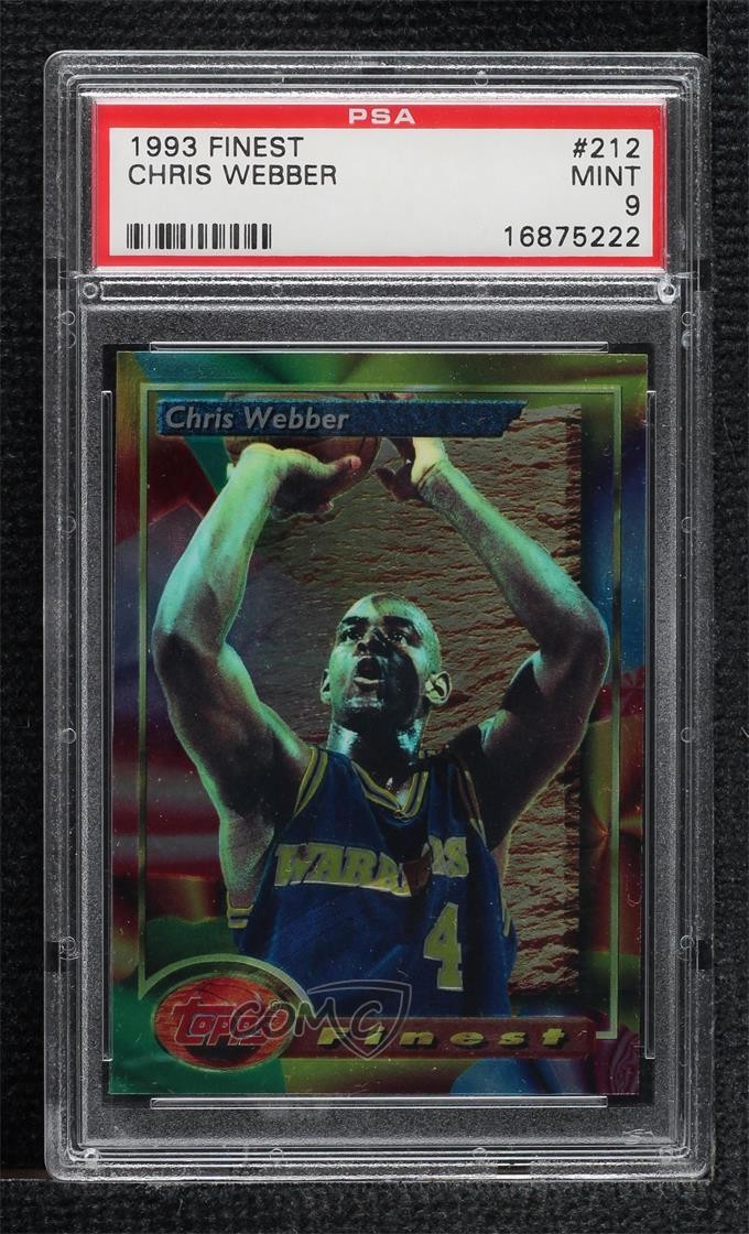 1993-94 Topps Finest Chris Webber #212 PSA 9 MINT Rookie RC HOF