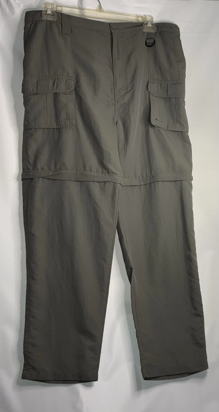World Wide Sportsman Pants Mens XL/30 Grey Nylon Convertible Zip Off Fishing