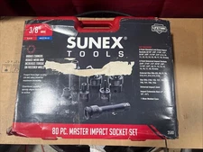 Sunex Tools 80pc 3/8" Drive Master Impact Socket Set w/ Torx Universal Std Deep