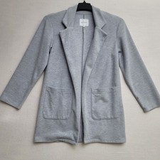 Dictionary Women's Light Gray Open Front Blazer Jacket Size S
