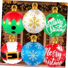 6 Pcs 24 Inch Inflatable Ornaments Balls Outdoor, Giant Inflatable Santa Elves