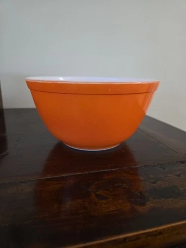Vintage Pyrex REVERSE PRIMARY Mixing Bowl  #402  Orange