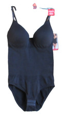 Skinny Girl Black SEAMLESS SHAPING BODYSUIT Sculpts Waist Size M SG2196J NWT 40