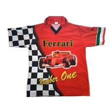 Vintage Ferrari Racing Shirt Mens XL Red Marlboro Number One Shirt Made In Italy