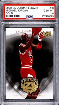 2009-10 Upper Deck UD Jordan Legacy Gold #33 Michael Jordan Chicago Bulls PSA 10
