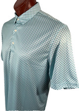 GREG NORMAN PERFORMANCE GOLF POLO S/S WICKING UPF Protection Sz XL GREEN-MULTI