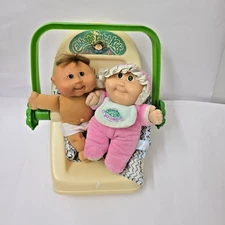 Lot Of 2 Cabbage Patch Babies + 1983 Carrier, 1 Baby 1980's And 1 Y2K Boy