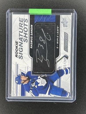 2019-20 Upper Deck Engrained Rasmus Sandin Rookie Signature Shots Auto /249