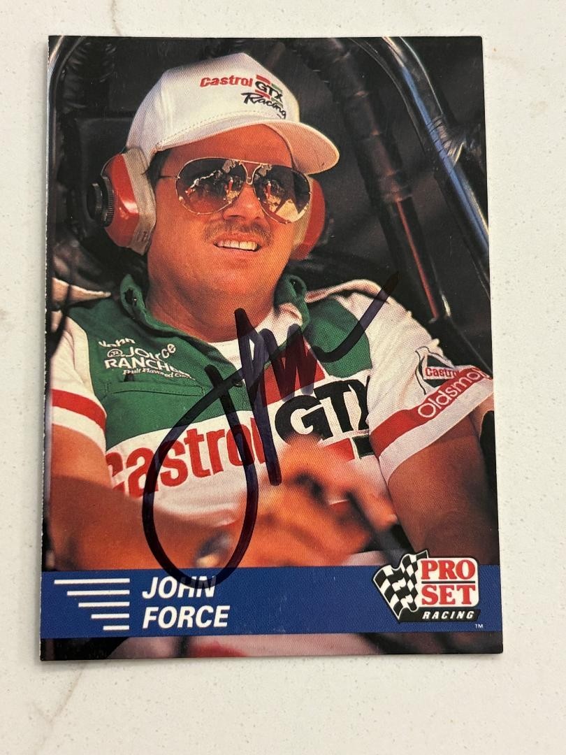 1991 Pro Set NHRA Racing John Force #17 HOF Signed Auto Card