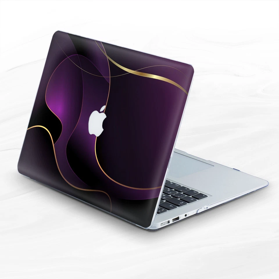 Luxurious Purple Gradient Gold Line Hard Case For Macbook Air 13 Pro 16 13 14 15 - Image 3 of 4