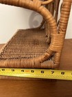 Vintage Mid Century Boho Chic Peacock Wicker Rattan Wall Shelf — photo 6