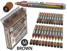 22 Acrylic Paint Pens (BROWNS) Pro Color Series Set (3mm MEDIUM)