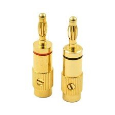 Gold Plated Speaker Banana Plugs Screw Type Audio Connector for Amplifier Pair 