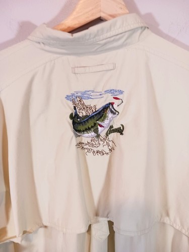 Al Agnew AFTCO Fishing Embroidered Outdoors Vented Nylon Men's Shirt Size XXL - Picture 2 of 7