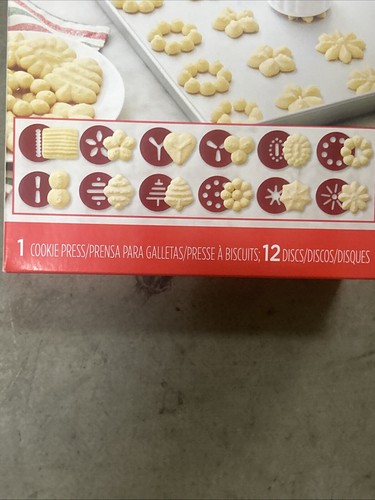 WILTON Cookie Press Box Set Spritz Cookie 12 Discs Complete Baking Cooking - Picture 4 of 5