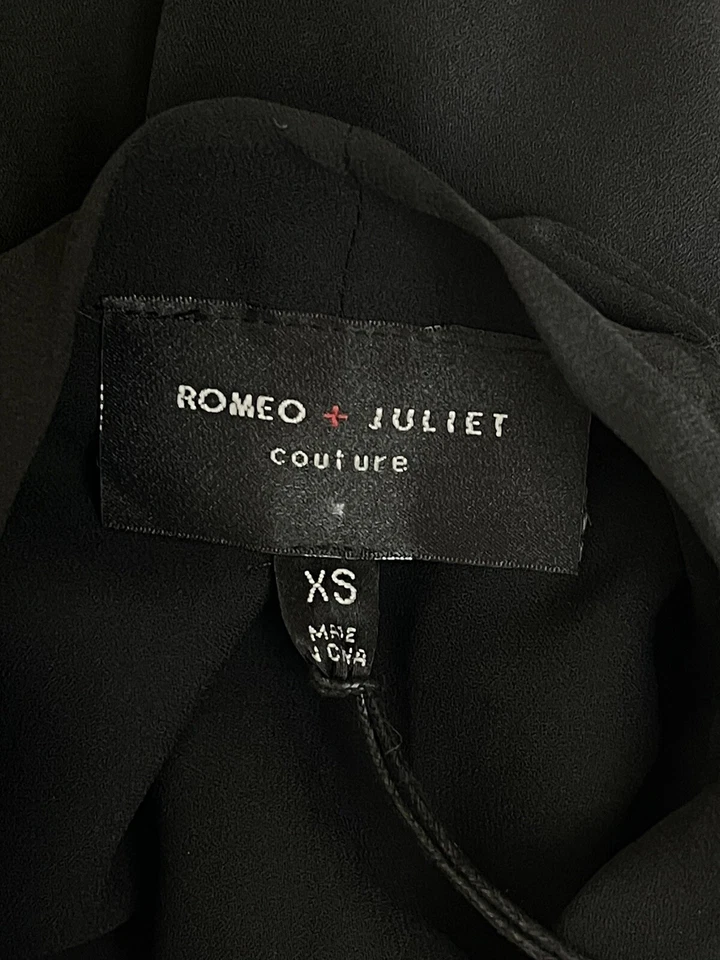 Blusa negra manga larga para mujer Romeo & Juliet Couture talla XS Foto 3 de 3