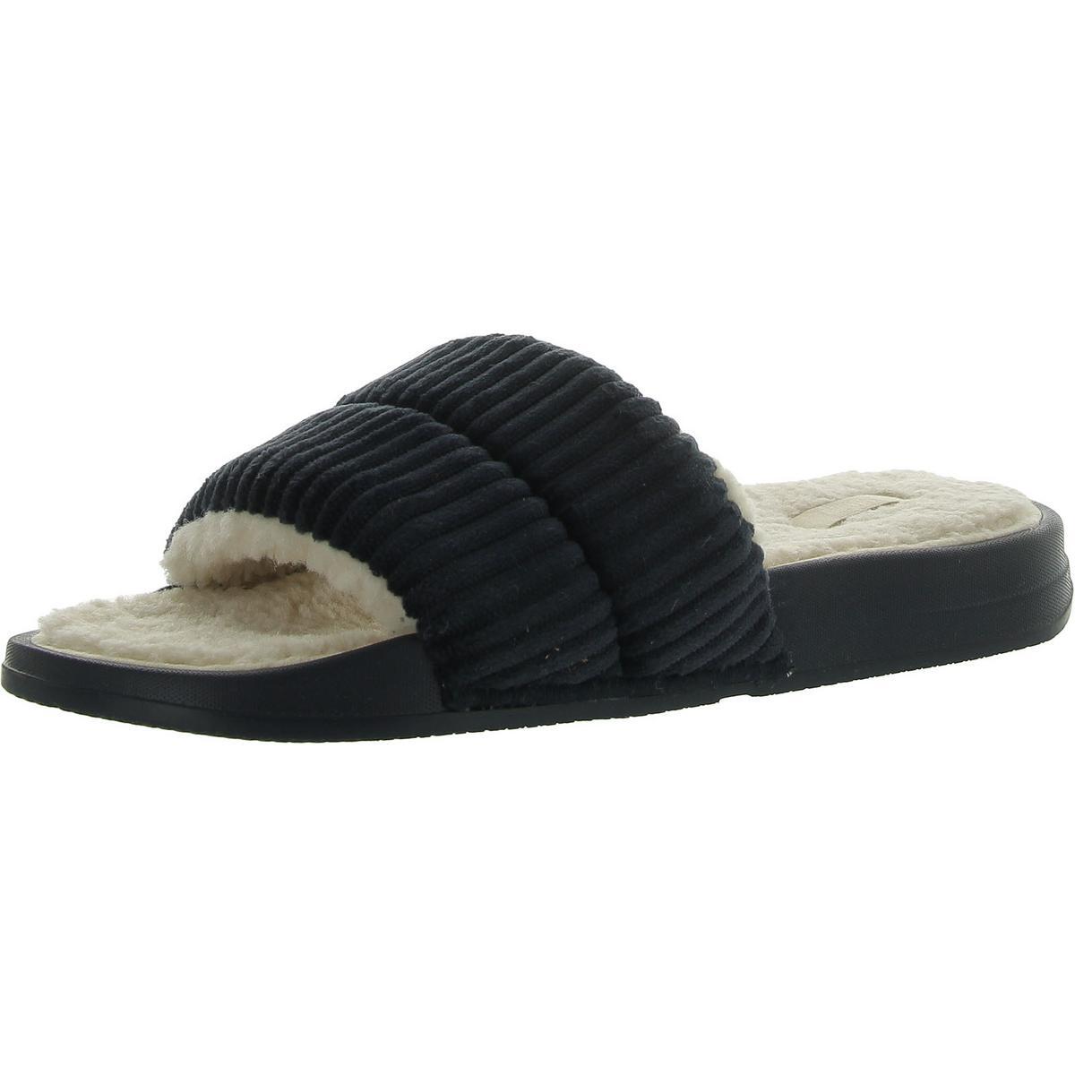 Женские шлепанцы-слайдеры из искусственной замши синего цвета с круглым носком Fitflop 9 Medium B M BHFO 9159 8490₽