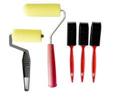5-Piece Foam Paint Brush  Roller Set - Walls Crafts Touch Ups Trim Painting Kit