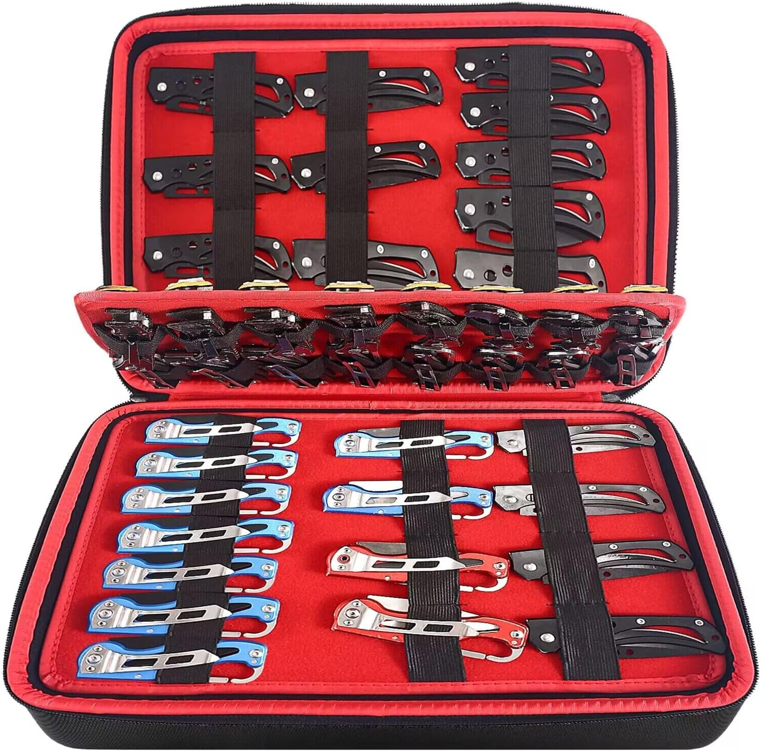 Knife Display Case for 62 Pocket Knife,Knife Case,Folding Knife Storage Case