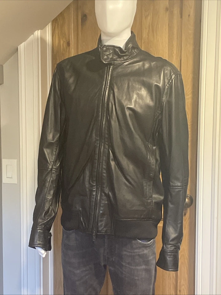 Diesel: Only The Brave Chaqueta de Jinete de Cuero de Oveja Flexible Negra 2XL RN 93243 Foto 2 de 4