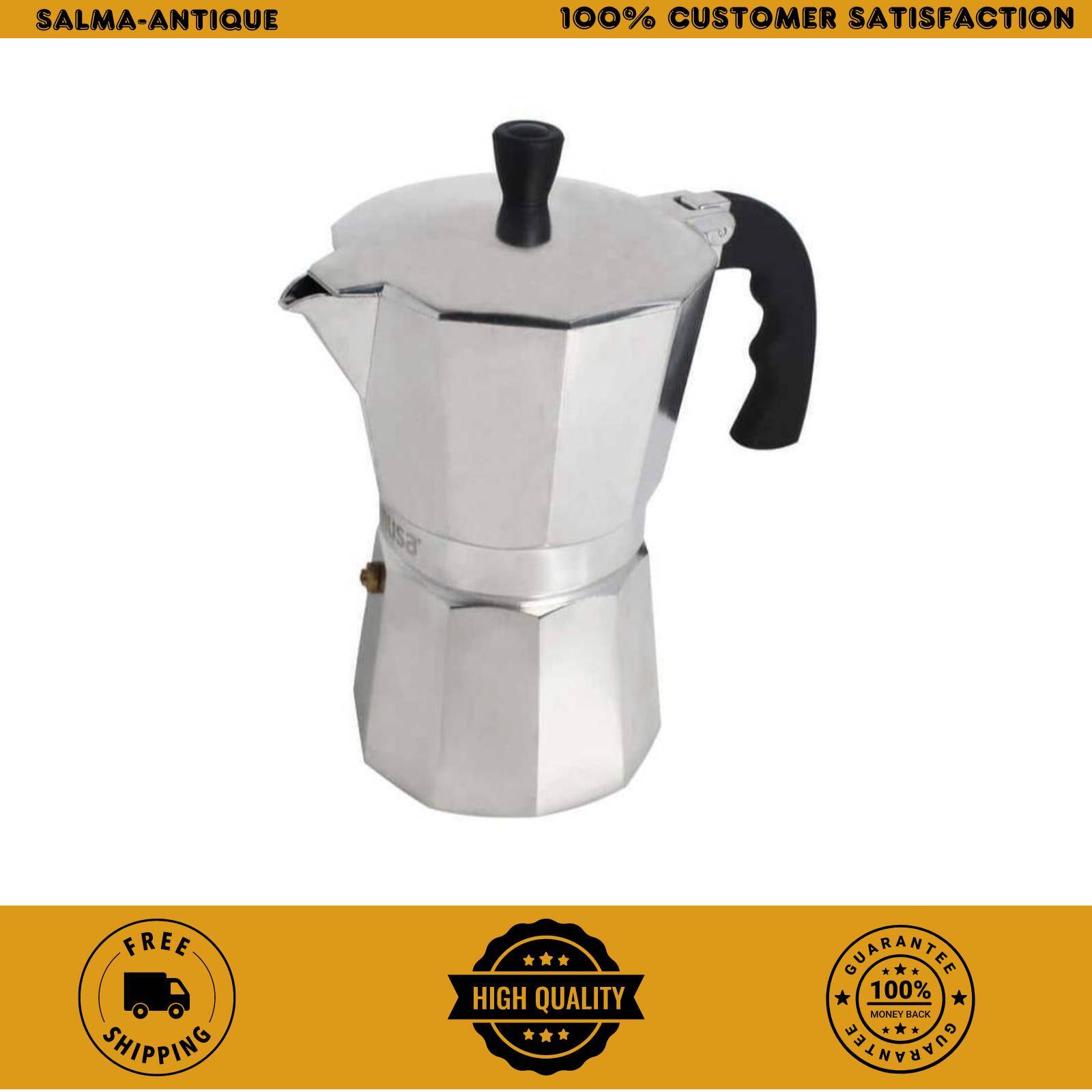 Imusa 6-Cup Aluminum Moka Pot Coffee Italian Espresso Maker
