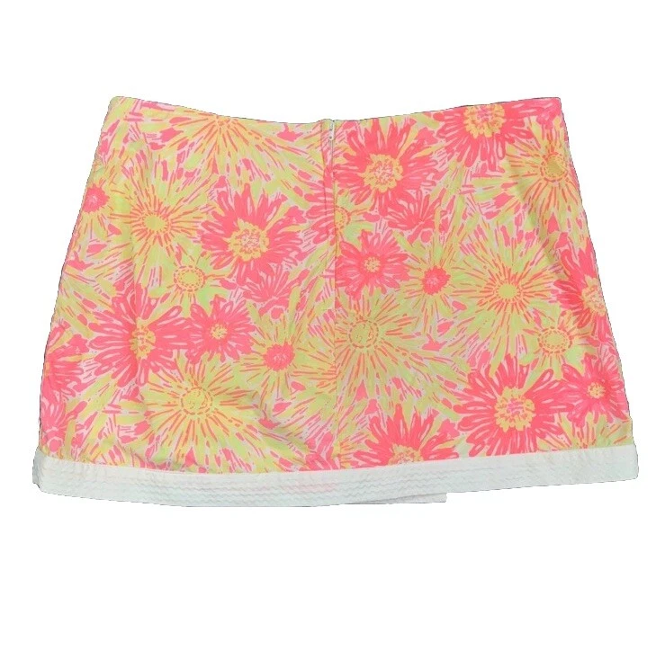 Pantalones Cortos Lilly Pulitzer Skort Rosa Brillante Amarillo Sunkissed Brillo Imitación Talla/0 Foto 2 de 4