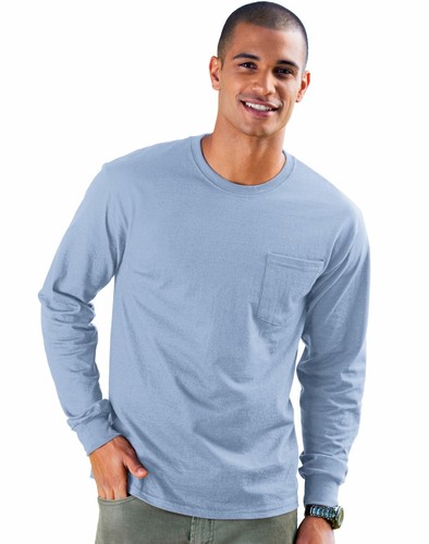 Hanes Mens TAGLESS Long-Sleeve T-Shirt 