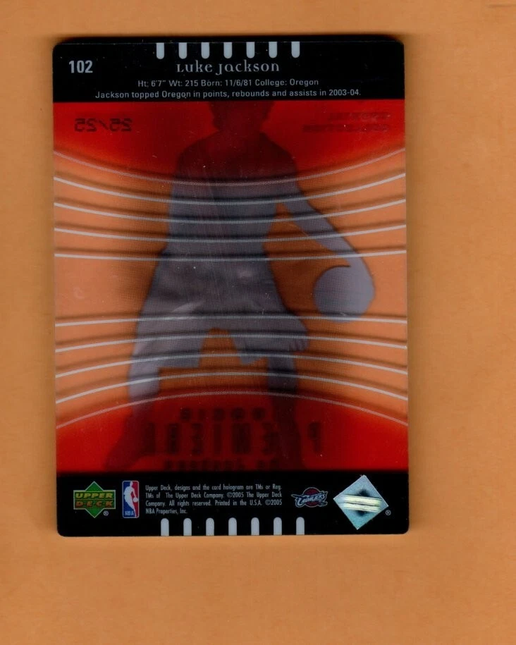 Upper Deck Trilogy Crystal Collection #102 2005 Luke Jackson 25/25, ¡como nuevo! Foto 2 de 2