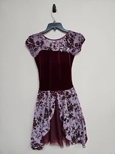 REVOLUTION DANCEWEAR Women's Dress Ballet Dance Costume Velvet Floral.Size S?