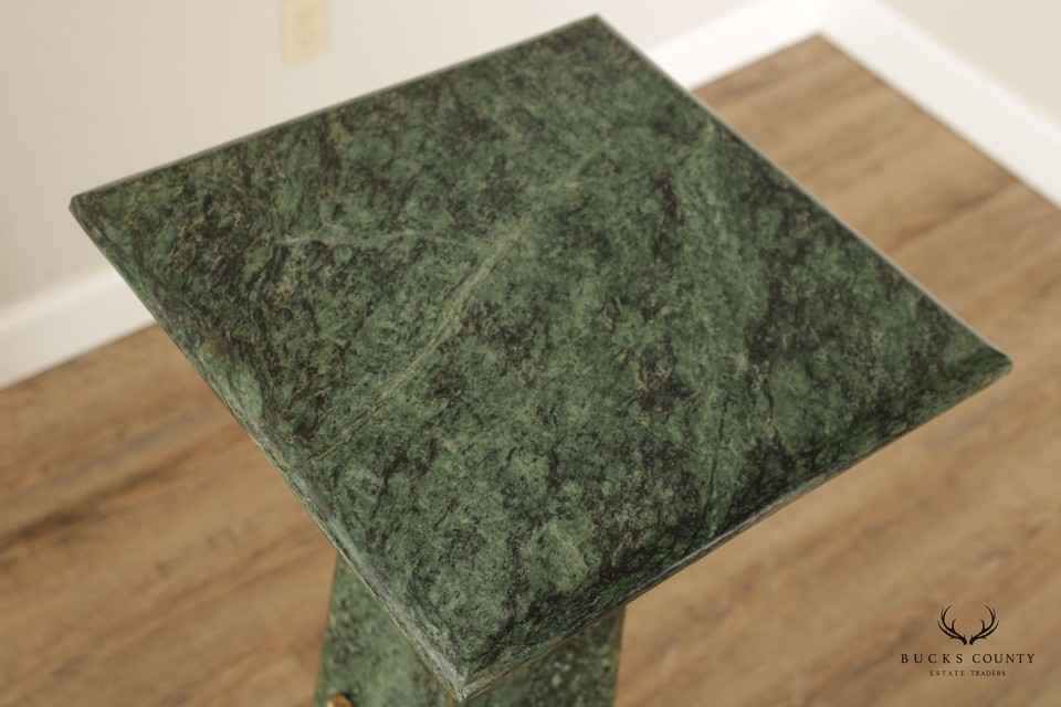 Napoleon III Style Pair Brass Mounted Green Verde Antico Marble