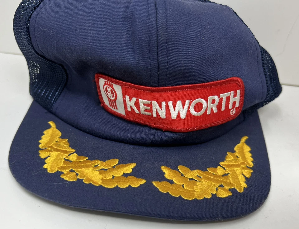 Gorra de Camionero Kenworth Años 80 De Colección con Huevos Revueltos Malla Azul Snapback Parche Rojo Foto 2 de 4