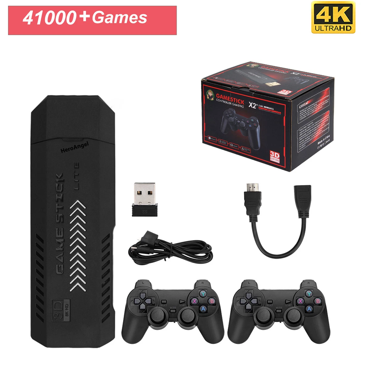 2.4G Wireless Controller Gamepad 4K HD TV Video Game Console 128GB 41000 Games