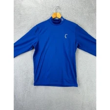 Oscar Jacobson Shirt Mens Medium Blue WPS Ron Thermal Turtleneck Pullover Golf