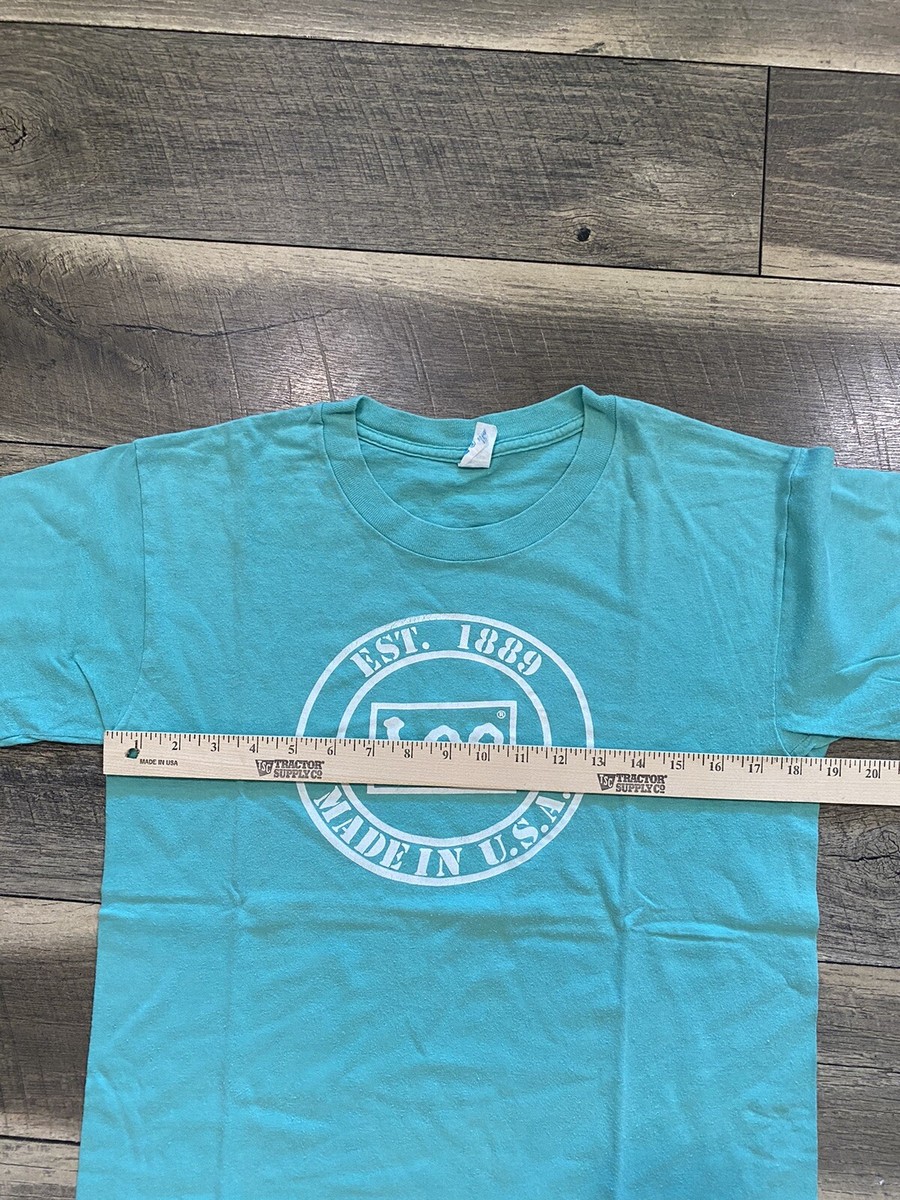 ◆LEE◆ Vintage Logo T-Shirt Light Blue Vintage 70s LEE Adult small blue t shirt Faded distressed