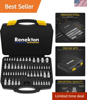 Corrosion-Resistant 60-Piece Torx & Star Socket Set - Lifetime Warranty Included