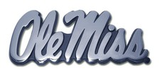 university of mississippi ole miss shiny chrome logo auto emblem usa made