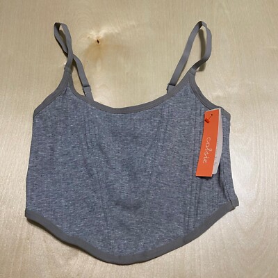 Colsie Size Small Women's Casual Corset Bra Bralette Top in Gray