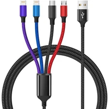 4 in 1 Multi Charging Cable [1Pack 5FT] Multi Chargers for All Devices