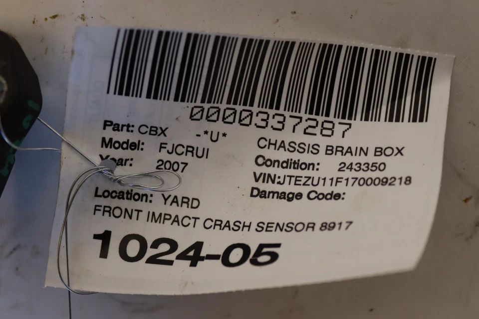Toyota FJ CRUISER 2007-2012 bolsa de aire delantera SRS sensor de choque de impacto OEM Foto 3 de 4