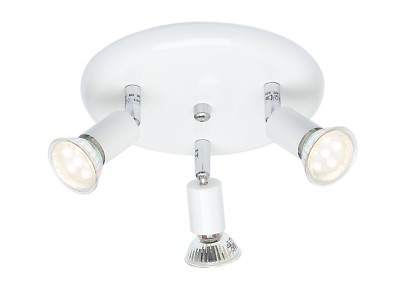 Modern 3-Light Adjustable Ceiling Spotlight - GU10 LED Fitting For Kitchen, Living Room