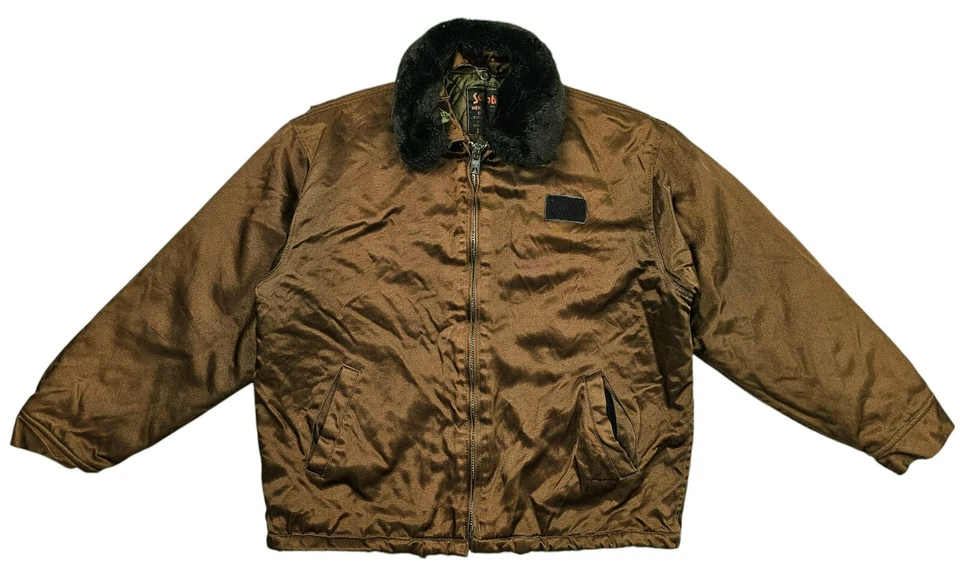 *HOT VTG Men's SCHOTT SECURITY TYPE 978-31 FUR QUILTED LINED BROWN COAT Jacket L - Image 3 of 4