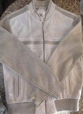 Giacca maglione TAN vera pelle