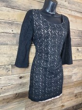 Forever 21 Dress Women Black Brown Large Chest 35" Length 29" Waist 32" 