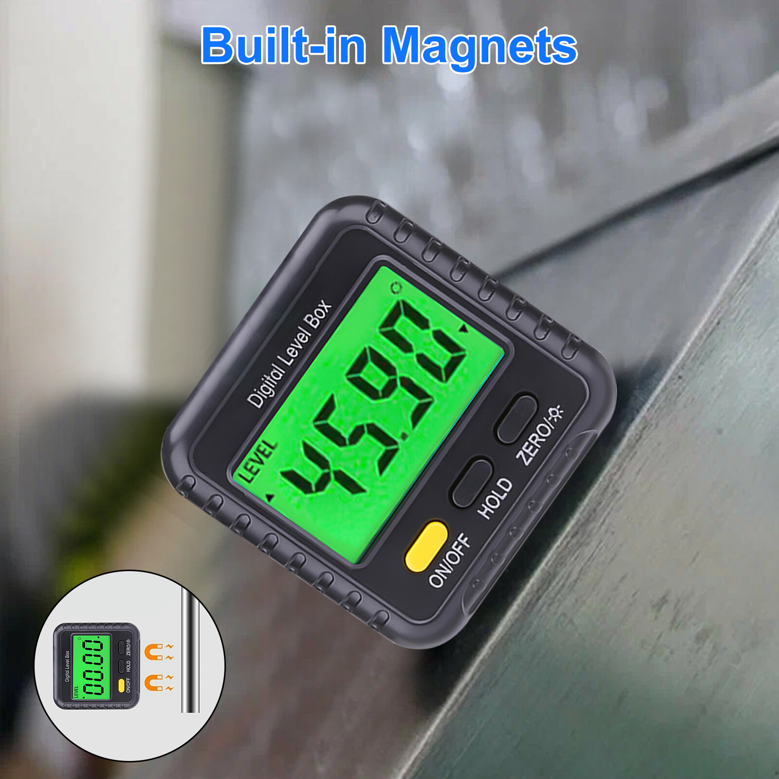 Magnetic Digital Level Box LCD Angle Finder Protractor Inclinometer Bevel Gauge