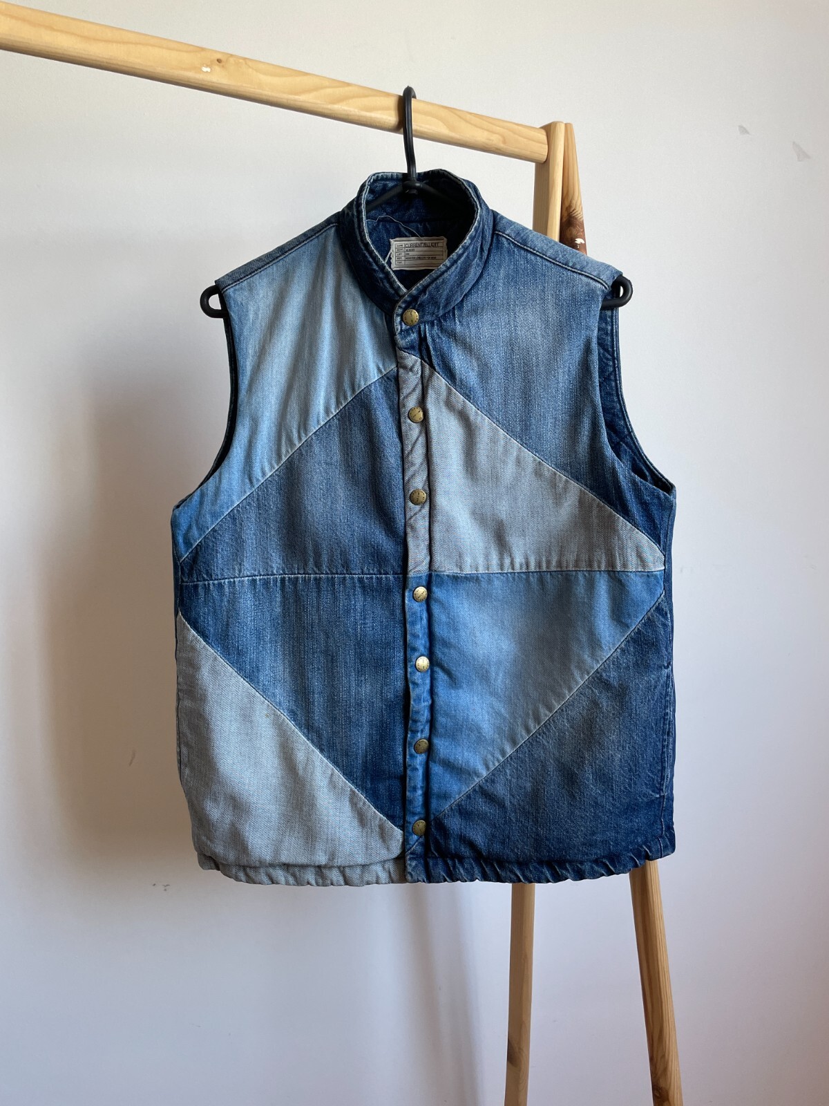 Current/Elliott Womens Patchwork Padded Denim Ves… - image 1