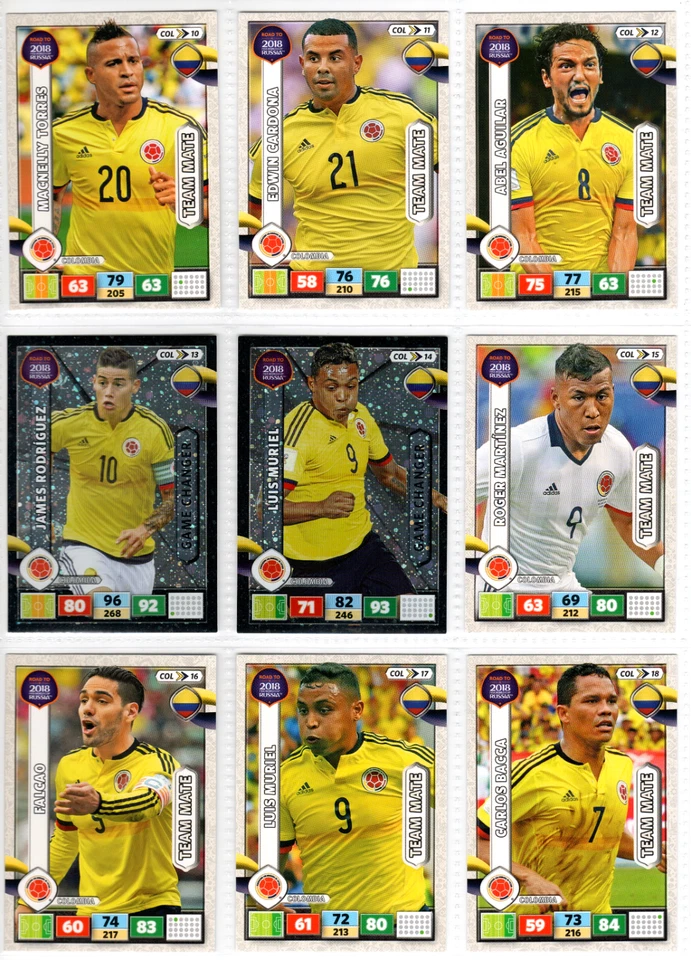 COLOMBIA FOOTBALL TEAM CARDS 18/18 FULL SET! - PANINI FIFA WORLD CUP 2018 - Image 3 of 4
